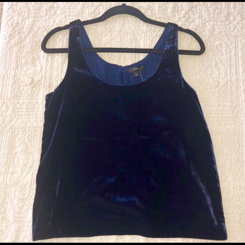 J. Crew Velvet Tank Top - Navy - Size 4